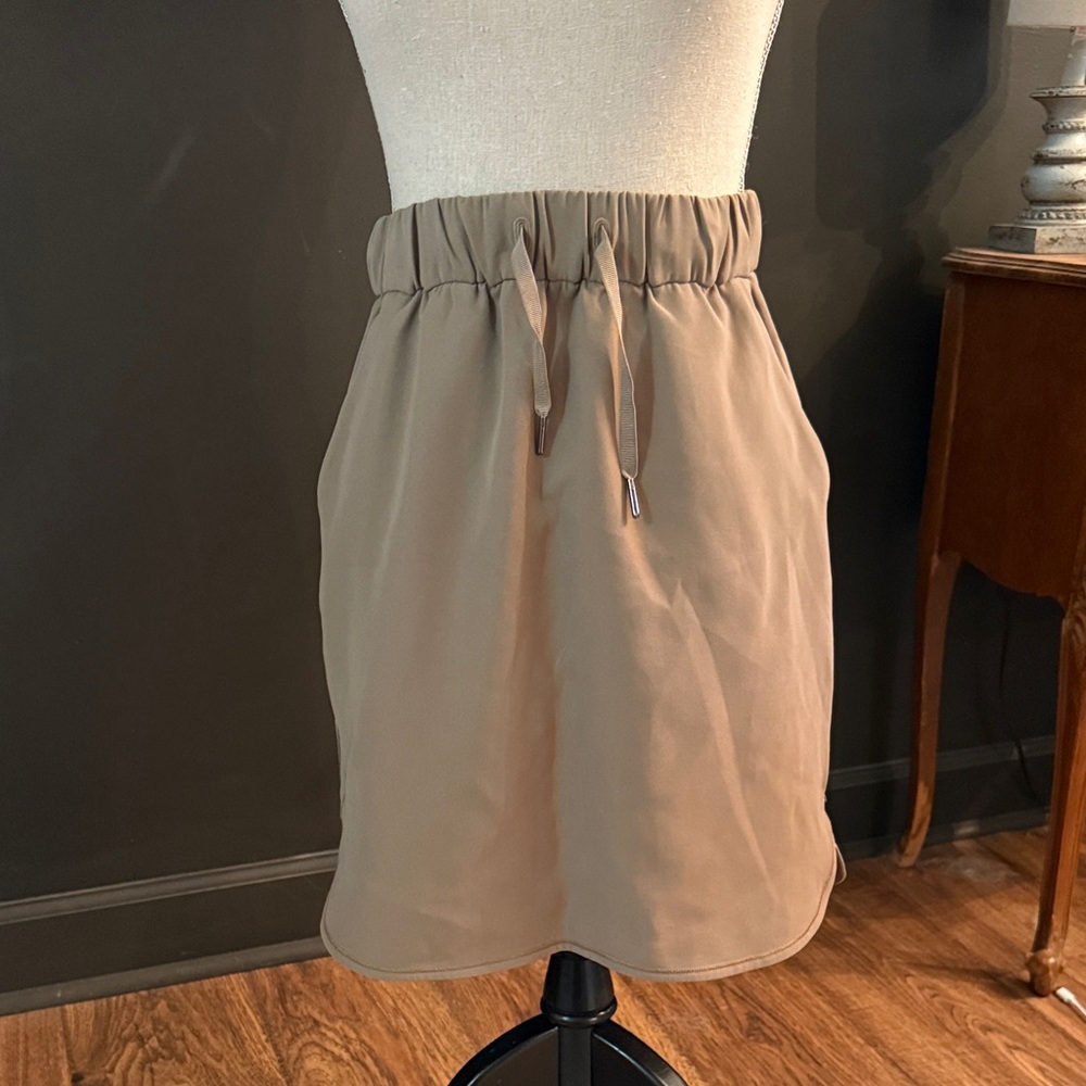 Lululemon Tan Drawstring On the Fly Skirt